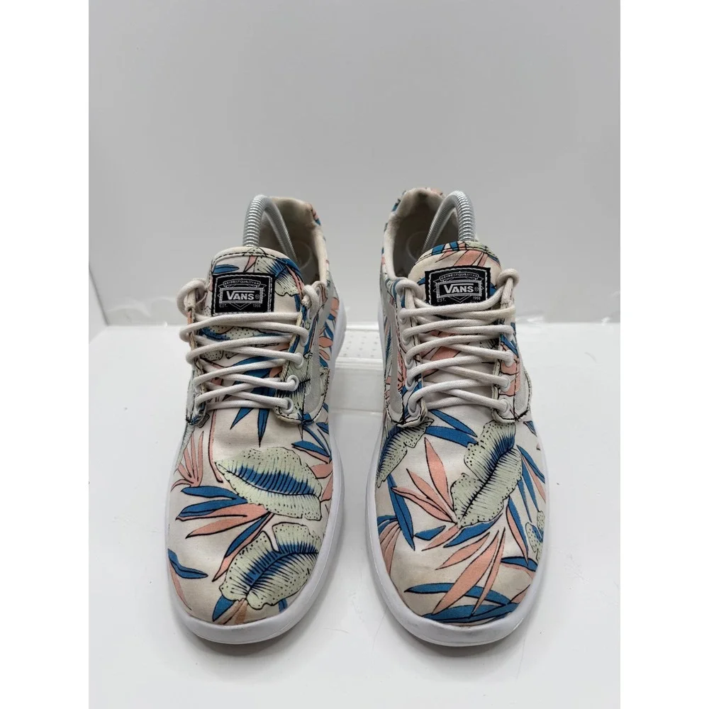 Vans Floral Tropical Low Top Sneakers Women's Size 10 Canvas Lace Up Shoes